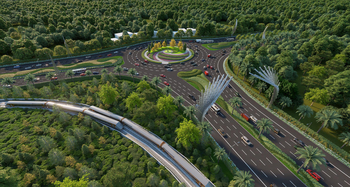 Phối cảnh tuyến đường tỉnh ĐT.975 dài 19,26 km nối&nbsp;Cảng hàng không Phú Quốc tới khu vực trung tâm hội nghị APEC.