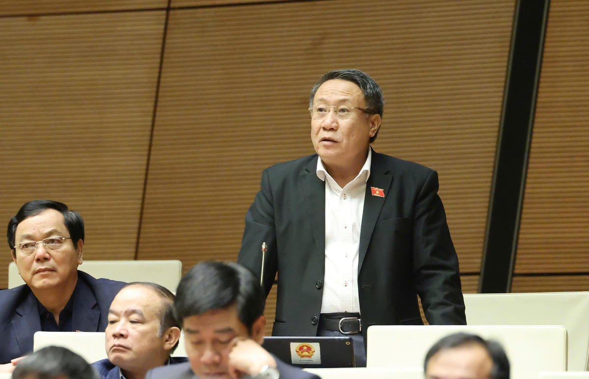 Đại biểu Hà Sỹ Đồng (đoàn Quảng Trị) phát biểu. Ảnh: Quang Vinh