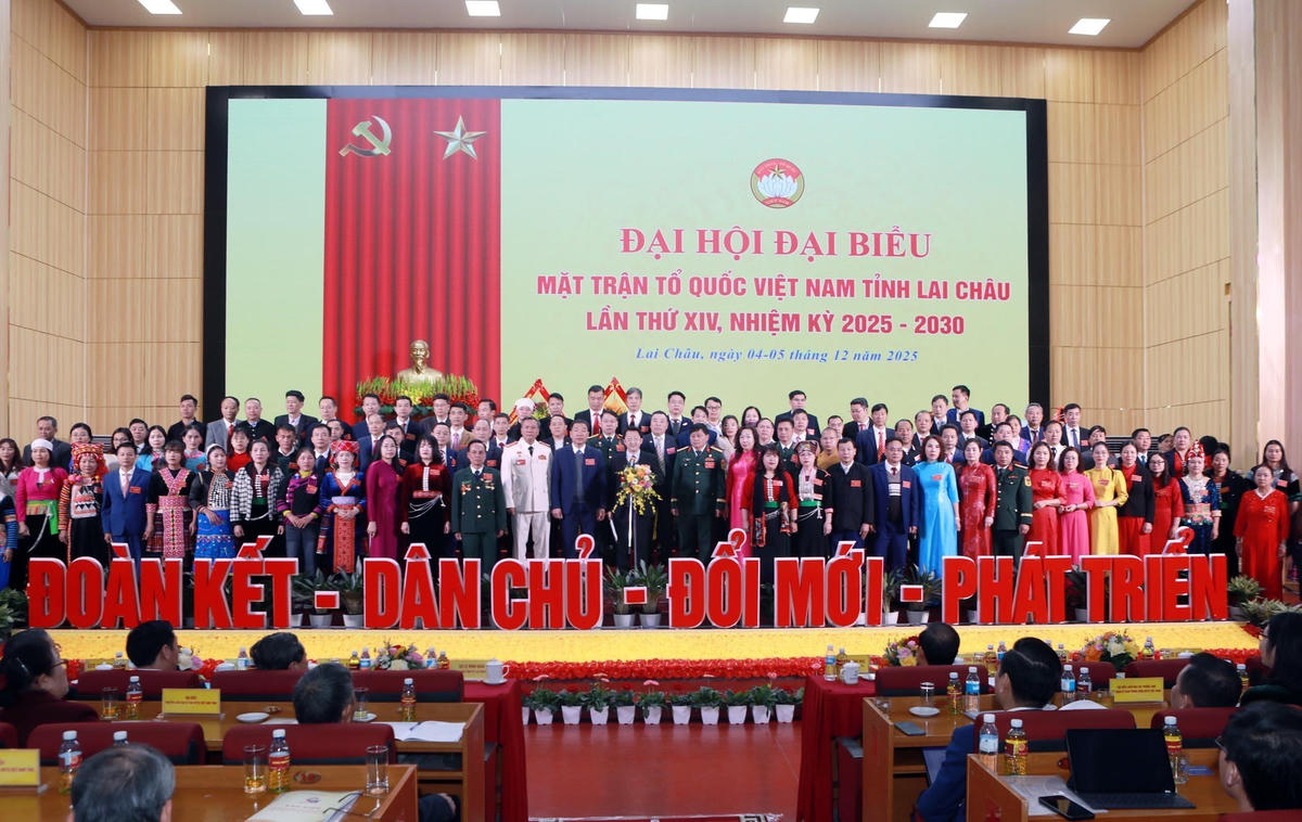  Đại hội đại biểu MTTQ Việt Nam tỉnh Lai Châu lần thứ XIV, nhiệm kỳ 2025 - 2030 thành công tốt đẹp. Ảnh: Trung Dũng.