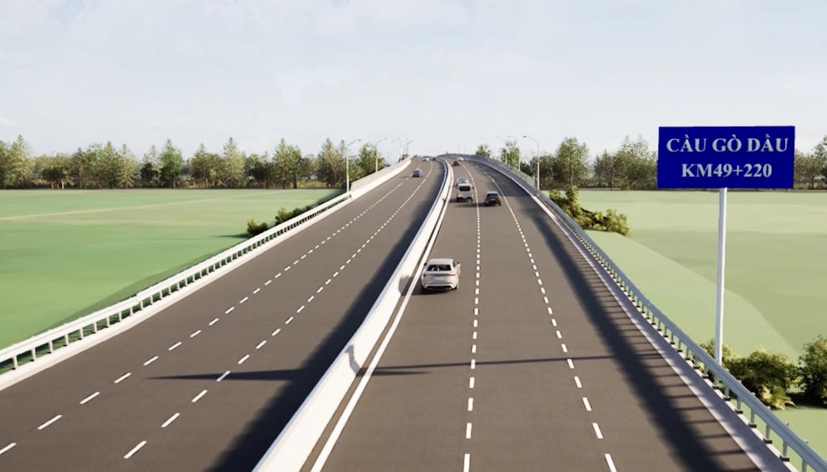 Tỉnh Tây Ninh đang lên kế hoạch làm tuyến cao tốc Gò Dầu-Xa Mát. Ảnh phối cảnh tuyến cao tốc.