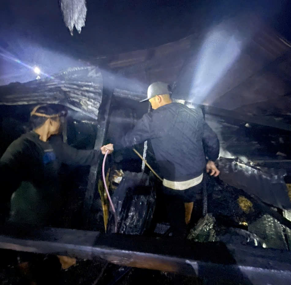 Hiện trường vụ cháy ở xã Trà Linh. Ảnh: CV.