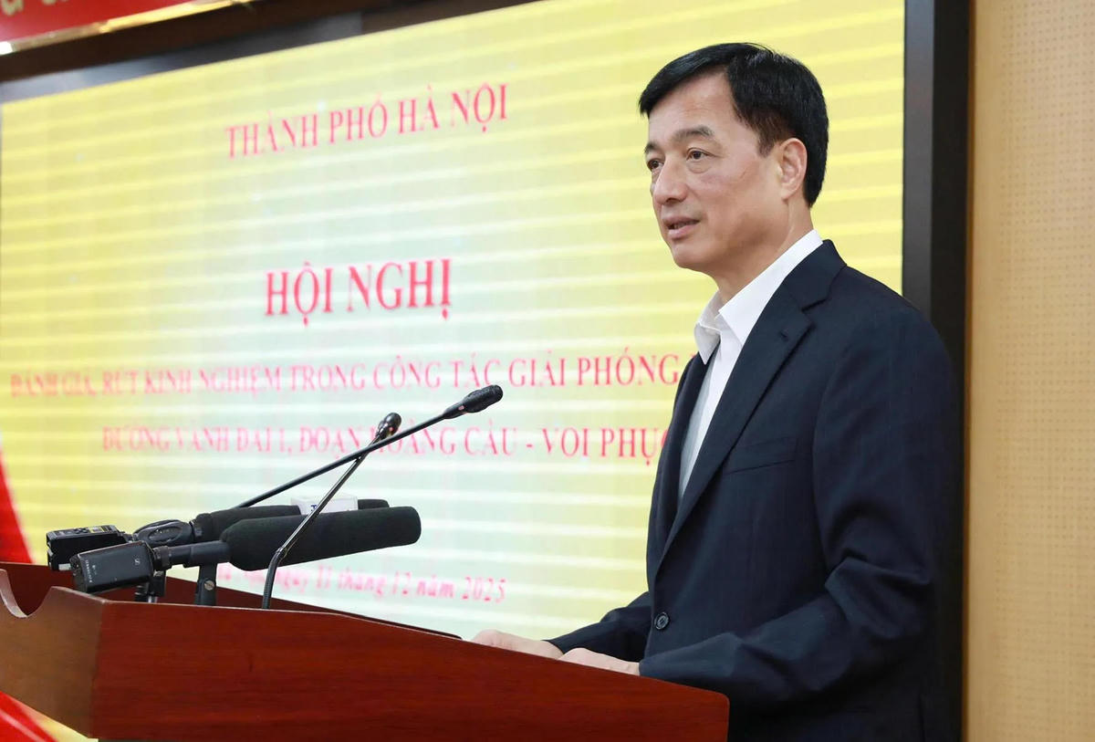 Bí thư Thành ủy Hà Nội Nguyễn Duy Ngọc phát biểu kết luận hội nghị