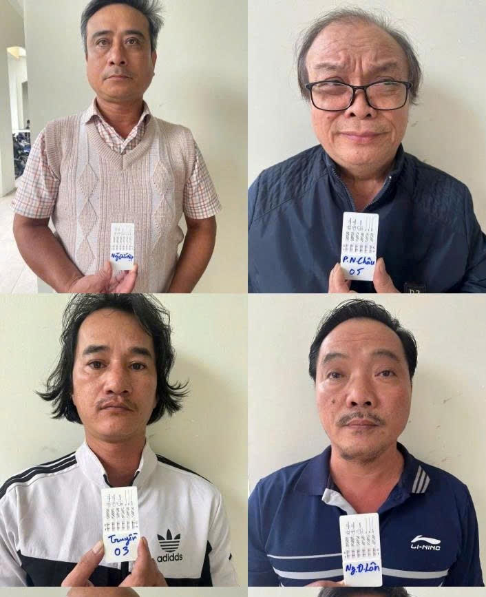 Các đối tượng tại cơ quan điều tra. Ảnh: CV.