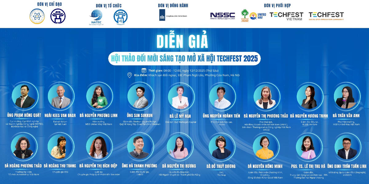 Các đại biểu tham dự Hội thảo “Đổi mới sáng tạo mở xã hội – Thúc đẩy khởi nghiệp đổi mới sáng tạo toàn dân” tại TECHFEST Việt Nam 2025.