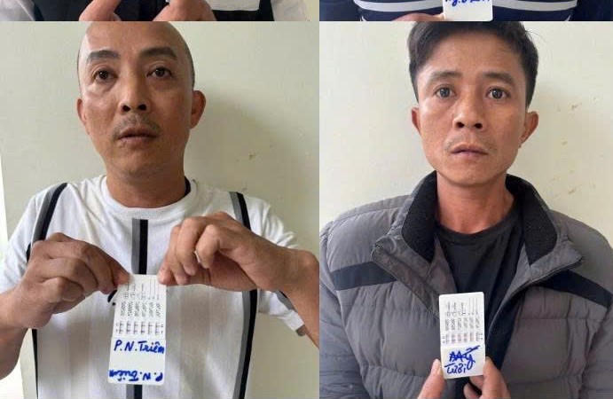 Các đối tượng trong đường dây bóng đá bị bắt giữ. Ảnh: CV.