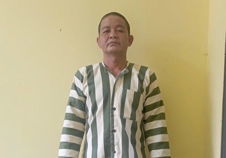 Đối tượng Nguyễn Đức Văn tại cơ quan điều tra. Ảnh: Công an Gia Lai.