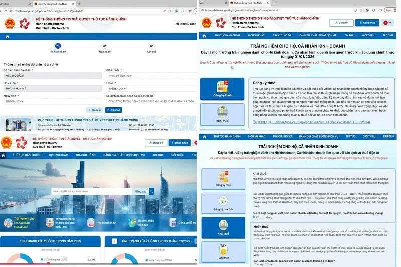 Hộ kinh doanh, cá nhân kinh doanh có thể trải nghiệm kê khai thuế. Ảnh : GDT.