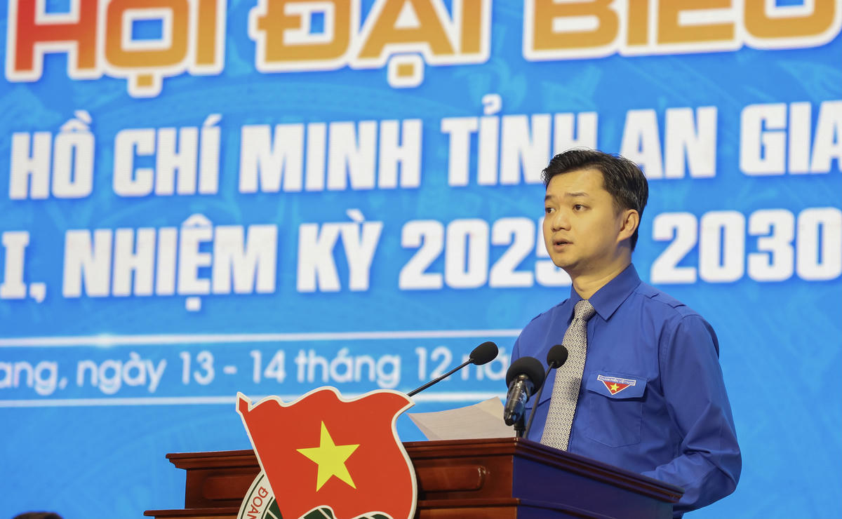 Ông Nguyễn Minh Triết - Bí thư Thường trực Trung ương Đoàn phát biểu tại Đại hội. (ảnh: NH)