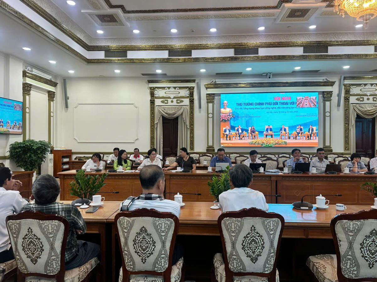 Hội nghị Thủ tướng Chính phủ đối thoại với nông dân Việt Nam năm 2025 (lần thứ 7) đã được tổ chức trực tuyến tại điểm cầu TP Hồ Chí Minh. Ảnh: Minh Nhật