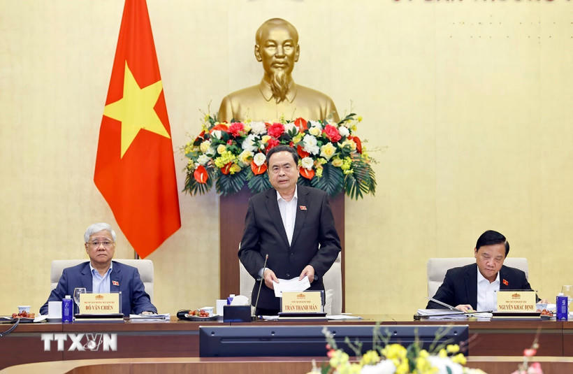 Chủ tịch Quốc hội Trần Thanh Mẫn phát biểu. (Ảnh: Doãn Tấn/TTXVN).