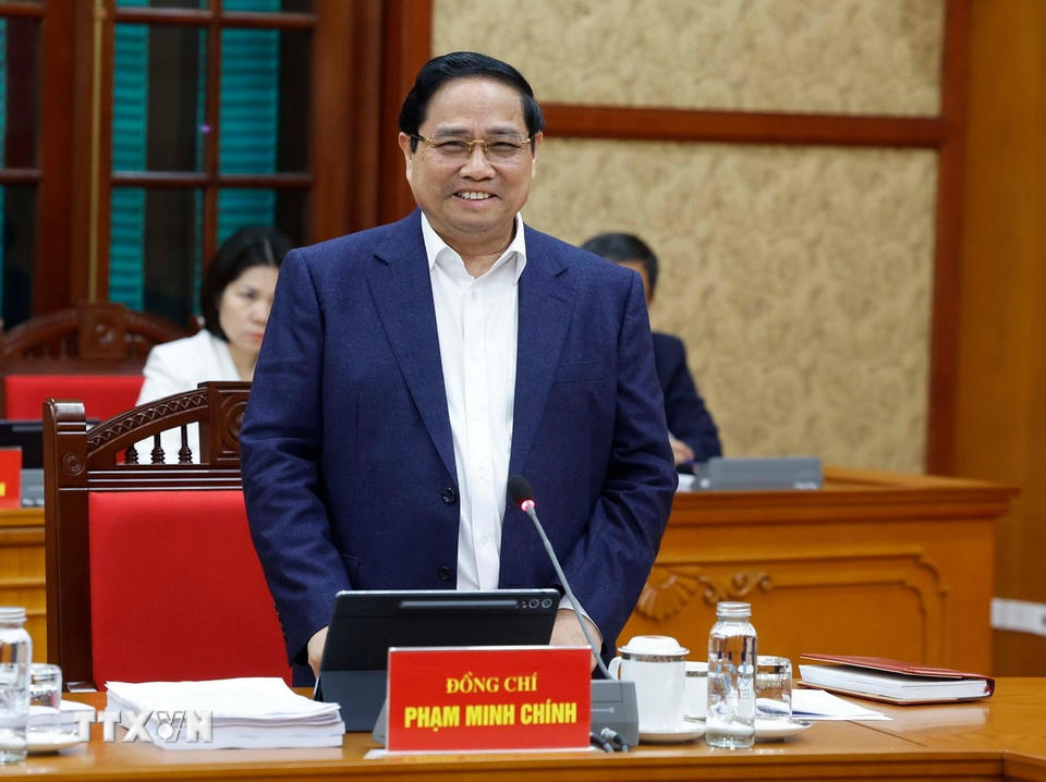 Thủ tướng Phạm Minh Chính phát biểu. (Ảnh: Thống Nhất/TTXVN)