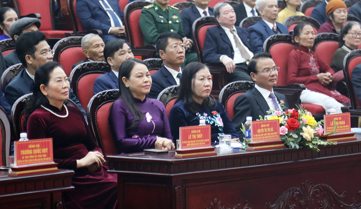 Phó Chủ tịch - Tổng Thư ký UBTƯ MTTQ Việt Nam Nguyễn Thị Thu Hà dự buổi gặp mặt. Ảnh: Trọng Hiếu