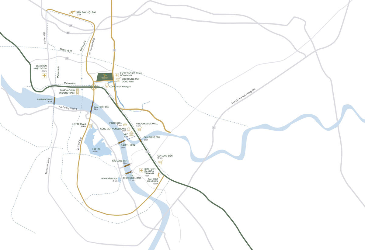 Sơ đồ toàn cảnh kết nối giao thông dự án Tiên Dương Park City