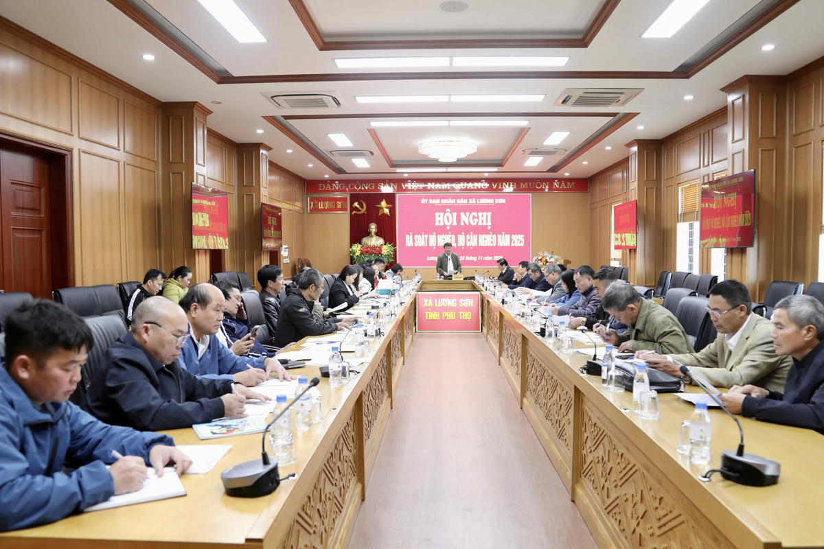 Hội nghị rà soát hộ nghèo năm 2025 của xã Lương Sơn trong công tác giảm nghèo bền vững, bảo đảm an sinh xã hội, không để ai bị bỏ lại phía sau. Ảnh:&nbsp;luongson.phutho.gov.vn