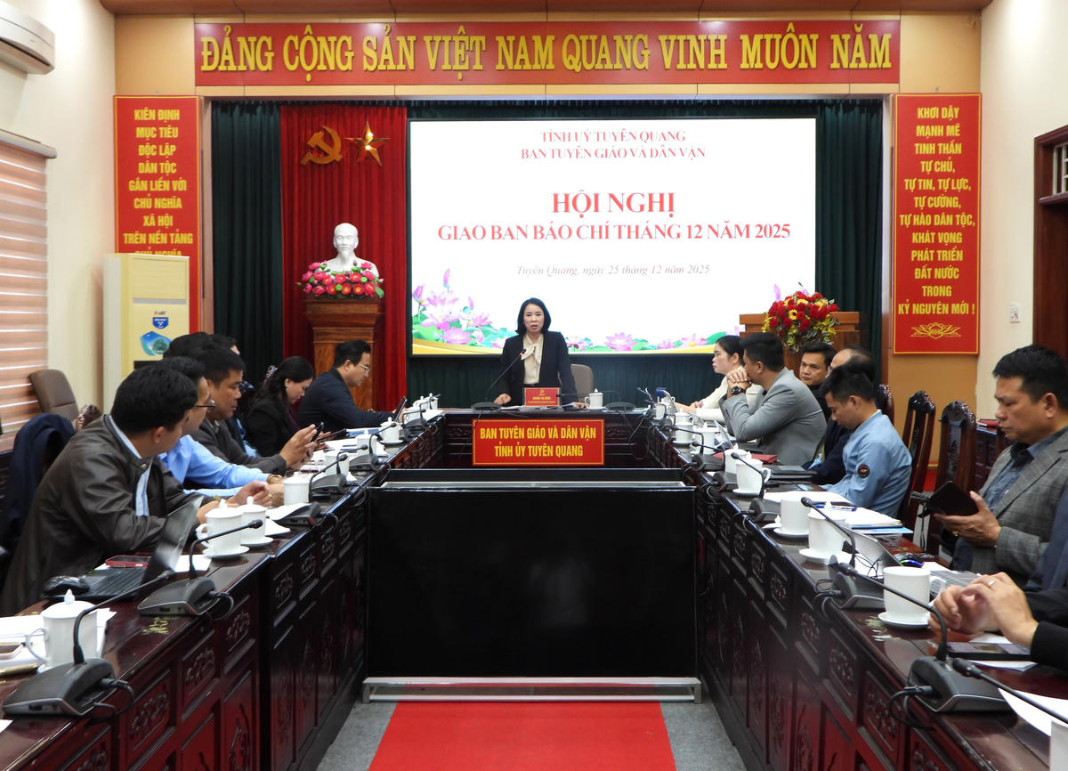 Quang cảnh hội nghị giao ban báo chí. Ảnh: Đ.S.