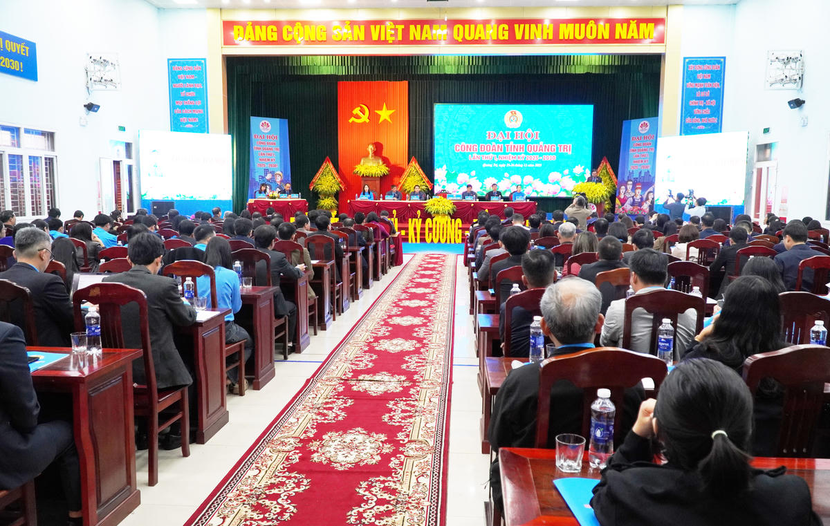 Quang cảnh Đại hội Công đoàn tỉnh Quảng Trị lần thứ I.  Ảnh: X.T<div data-empty="true">. </div>