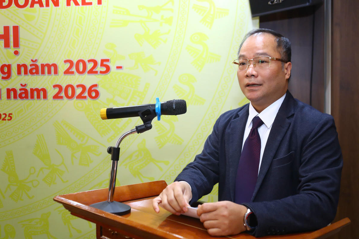 Đồng chí Nguyễn Đăng Khang, Phó&nbsp;Tổng Biên tập Báo Đại đoàn kết phát biểu.&nbsp;Ảnh: Lê Khánh.