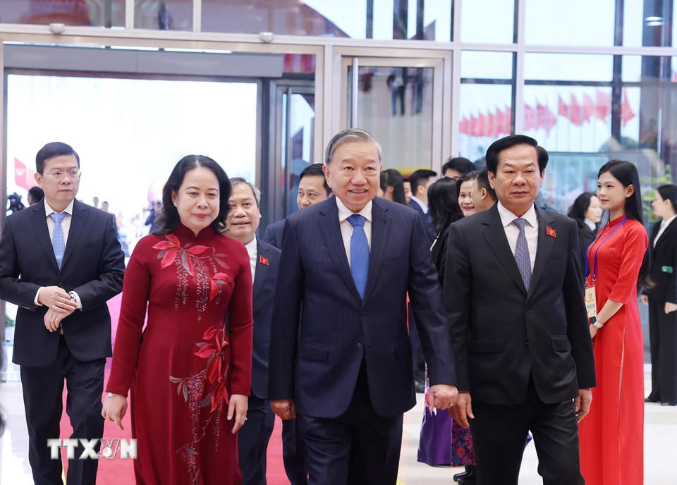 Tổng Bí thư Tô Lâm đến dự Đại hội. (Ảnh: Lâm Khánh/TTXVN)