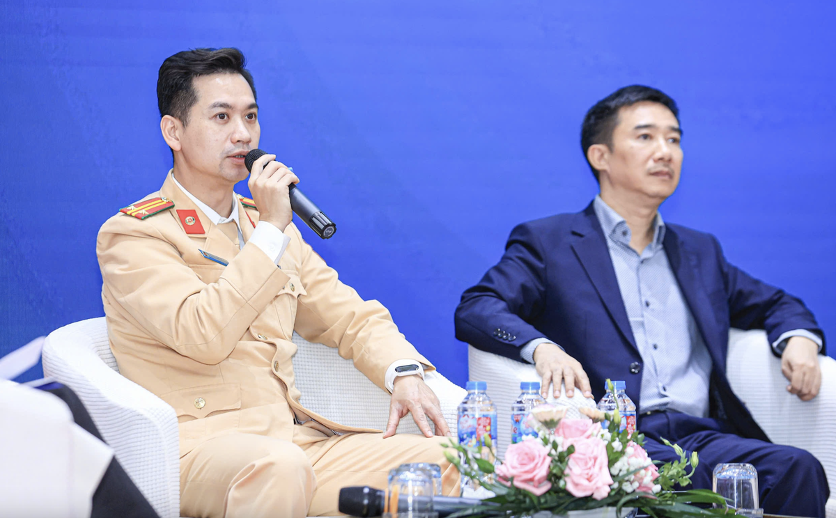 Trung tá Nguyễn Tài Nghĩa - Phó đội trưởng đội tuyên truyền, Phòng CSGT - Công an TP Hà Nội.