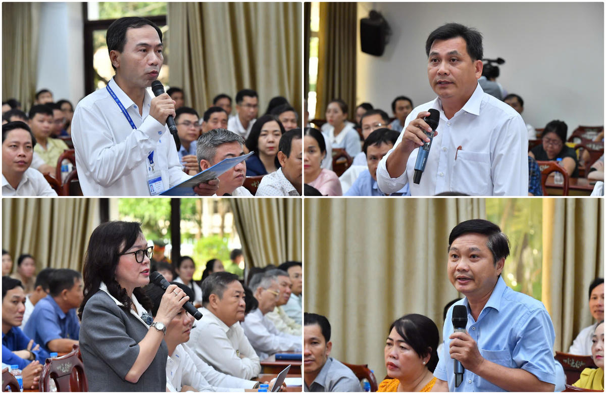 Các cử tri phát biểu tại Hội nghị. (ảnh: Văn Dương)