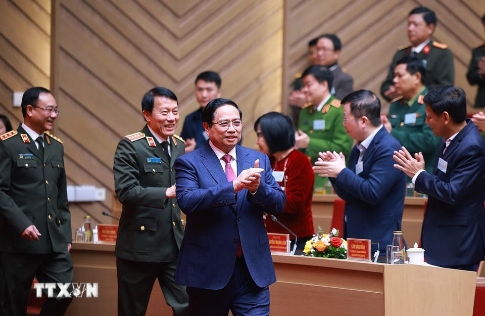 Thủ tướng Phạm Minh Chính đến hội nghị. (Ảnh: Dương Giang/TTXVN)