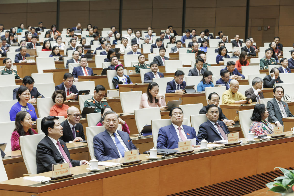 Lãnh đạo Đảng, Nhà nước, MTTQ Việt Nam tham dự phiên bế mạc của kỳ họp thứ 10-kỳ họp cuối cùng của Quốc hội khoá XV (Ảnh: Quang Vinh)