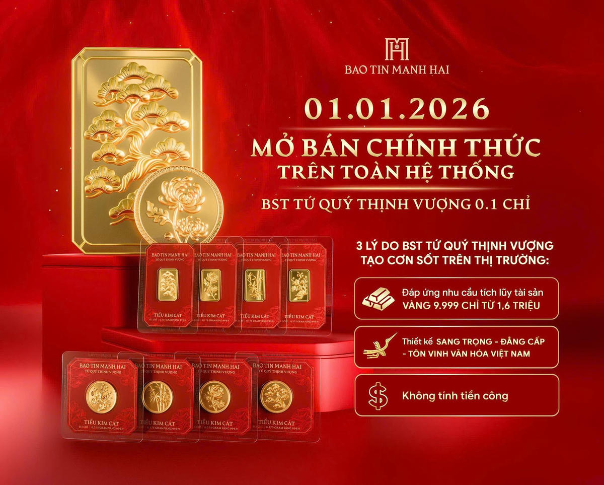 Rộn ràng sáng đầu năm: Dòng người xếp hàng chờ đón "Tiểu Kim Cát" 0,1 chỉ - Tứ Quý Thịnh Vượng tại Bảo Tín Mạnh Hải