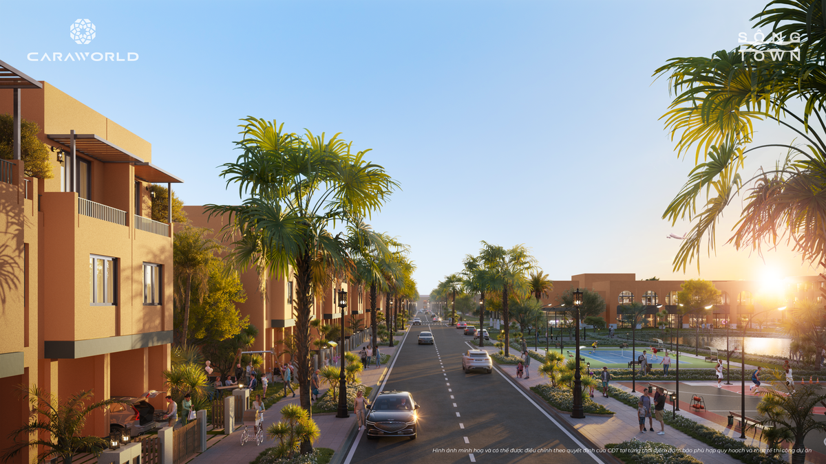 Mặt tiền cụm Ma-rốc nằm trên đại lộ Hồng Ngọc sầm uất.