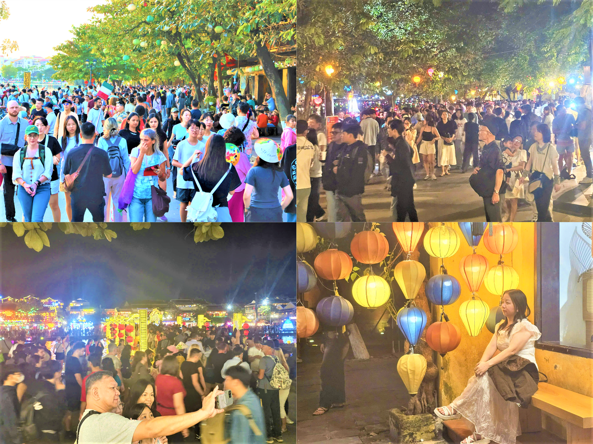 Các tuyến đường Bạch Đằng, Trần Phú, phường Hội An đông khách du lịch. Ảnh: Nguyễn Tín.