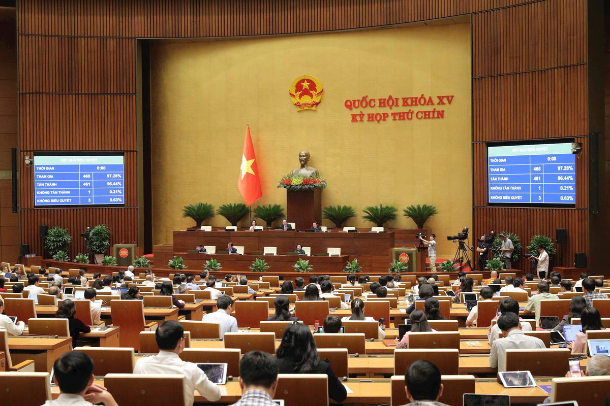 Quốc hội biểu quyết thông qua Nghị quyết về việc sắp xếp đơn vị hành chính cấp tỉnh, ngày 12/6/2025 - Ảnh: VGP.