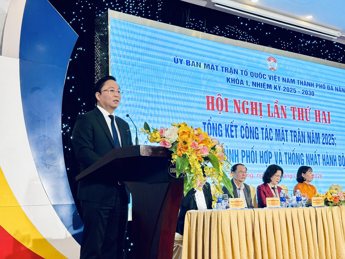 Ông Lê Trí Thanh, Chủ tịch UBND TP Đà Nẵng phát biểu tại hội nghị. Ảnh: Nguyễn Tú.