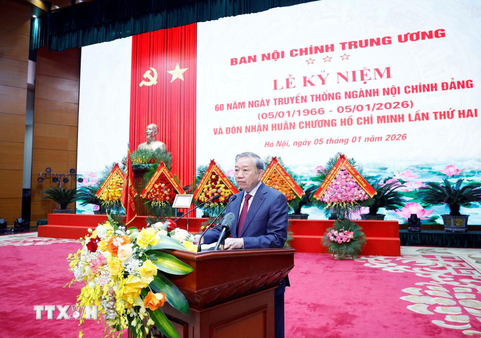 Tổng Bí thư Tô Lâm phát biểu chỉ đạo. (Ảnh: Thống Nhất/TTXVN)