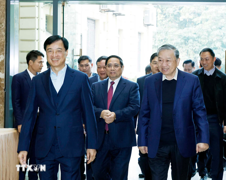 Tổng Bí thư Tô Lâm đến dự buổi làm việc. (Ảnh: Thống Nhất/TTXVN).