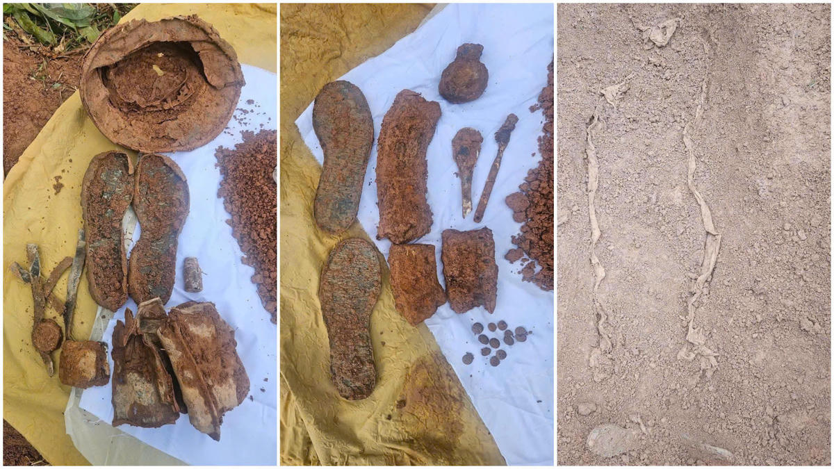 Di vật phát hiện cùng 2 hài cốt liệt sĩ. Ảnh: QSQT.