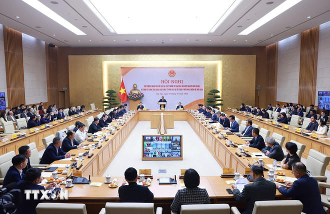 Hội nghị tổng kết công tác ngoại giao kinh tế năm 2025 và kế hoạch triển khai nhiệm vụ 2026. (Ảnh: Dương Giang/TTXVN).