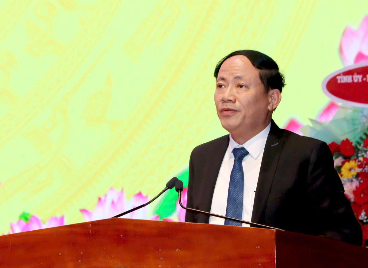 Chủ tịch UBND tỉnh Gia Lai Phạm Anh Tuấn phát biểu tại hội nghị. Ảnh: CV.