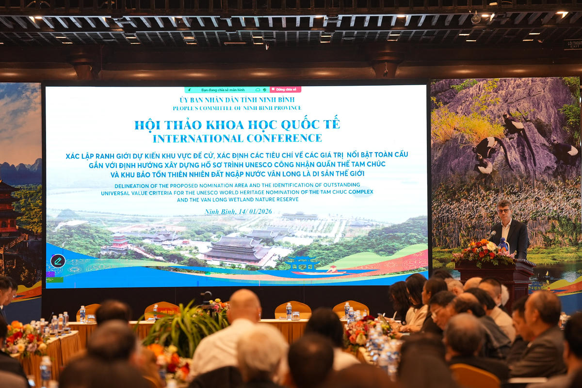 Ông Jonathan Wallace Baker - Trưởng đại diện UNESCO tại Việt Nam phát biểu tại hội thảo. Ảnh: N.B