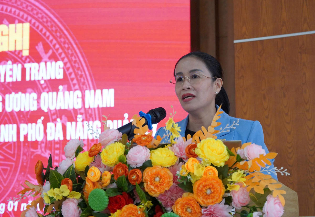 Bà Nguyễn Thị Anh Thi, Phó Chủ tịch UBND TP Đà Nẵng phát biểu tại hội nghị. Ảnh: CV.