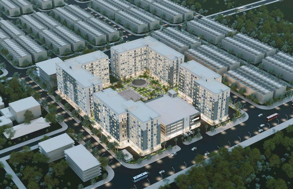 Một góc phối cảnh Dự án nhà ở xã hội- Khu chung cư An Phú. Ảnh: CV.