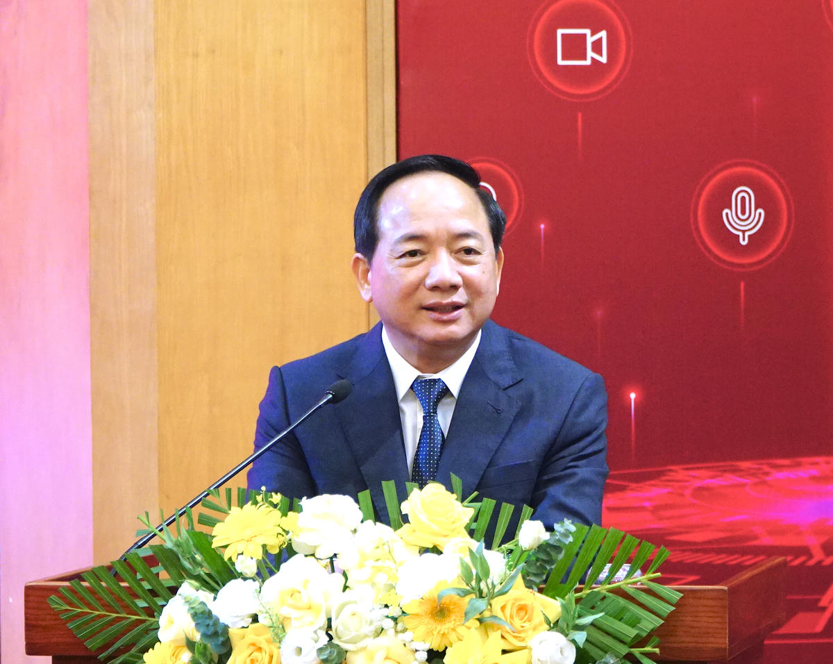 Trưởng Ban Tuyên giáo và Dân vận Trung ương Trịnh Văn Quyết phát biểu tại lễ ra mắt (Ảnh: Phạm Thanh)