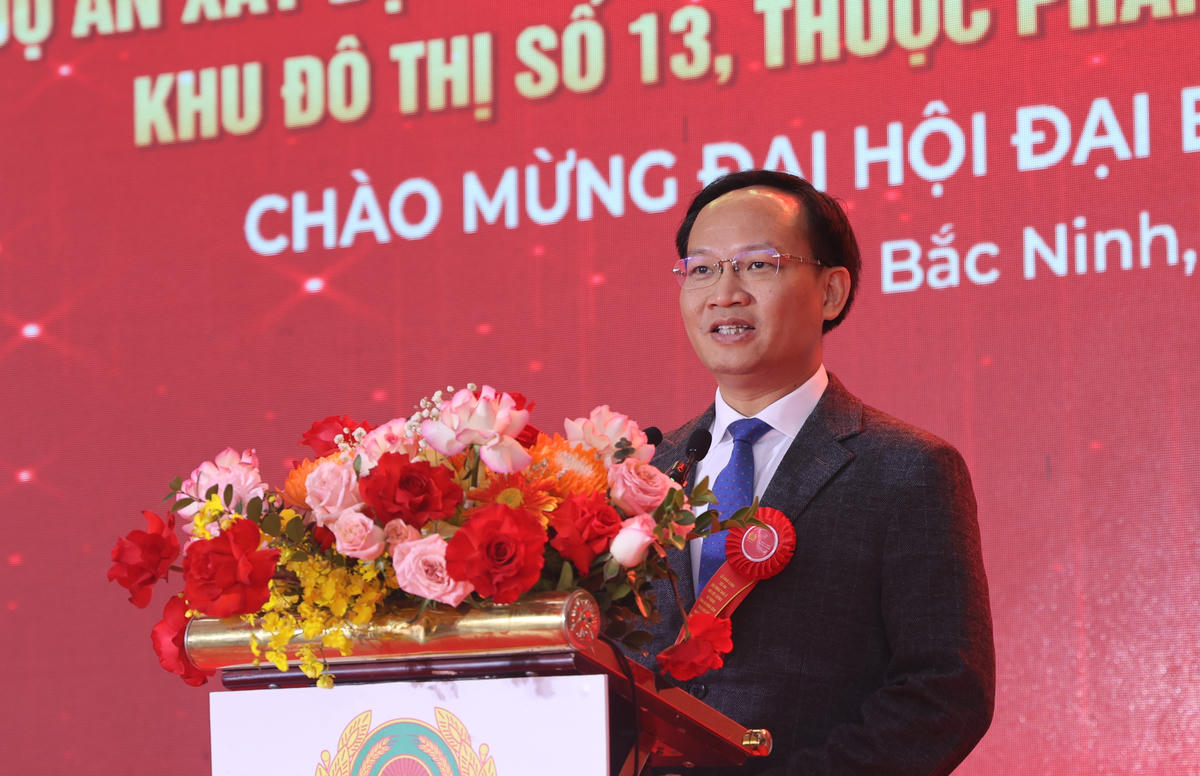 Đồng chí Phạm Văn Thịnh,&nbsp;Phó Chủ tịch UBND tỉnh Bắc Ninh phát biểu tại buổi lễ khởi công dự án.