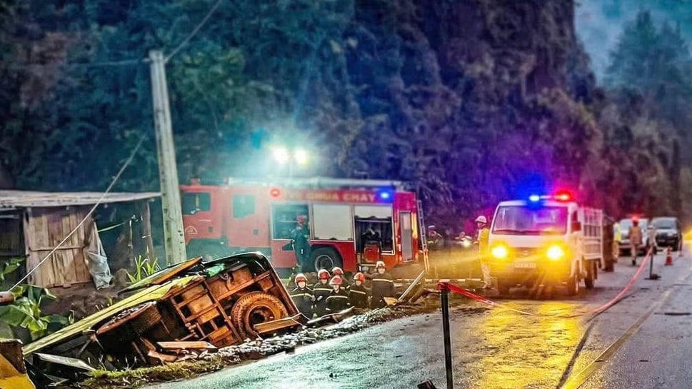 Hiện trường vụ tai nạn. Ảnh: C.A