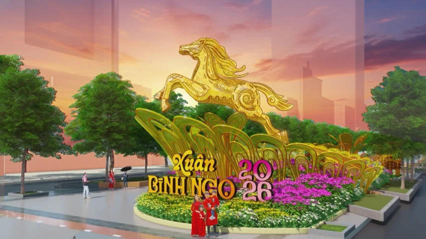 Không gian đường hoa chia thành ba chương: Xuân hội nhập - Cội nguồn gấm hoa - Tương lai vững bước. Ảnh: BTC