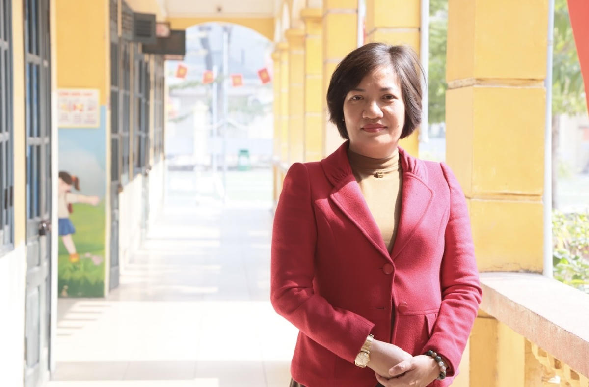 Bà Bùi Thị Ngọc Lương - Hiệu trưởng Trường Tiểu học Tây Tựu A (Hà Nội). Ảnh: Nguyễn Hoài
