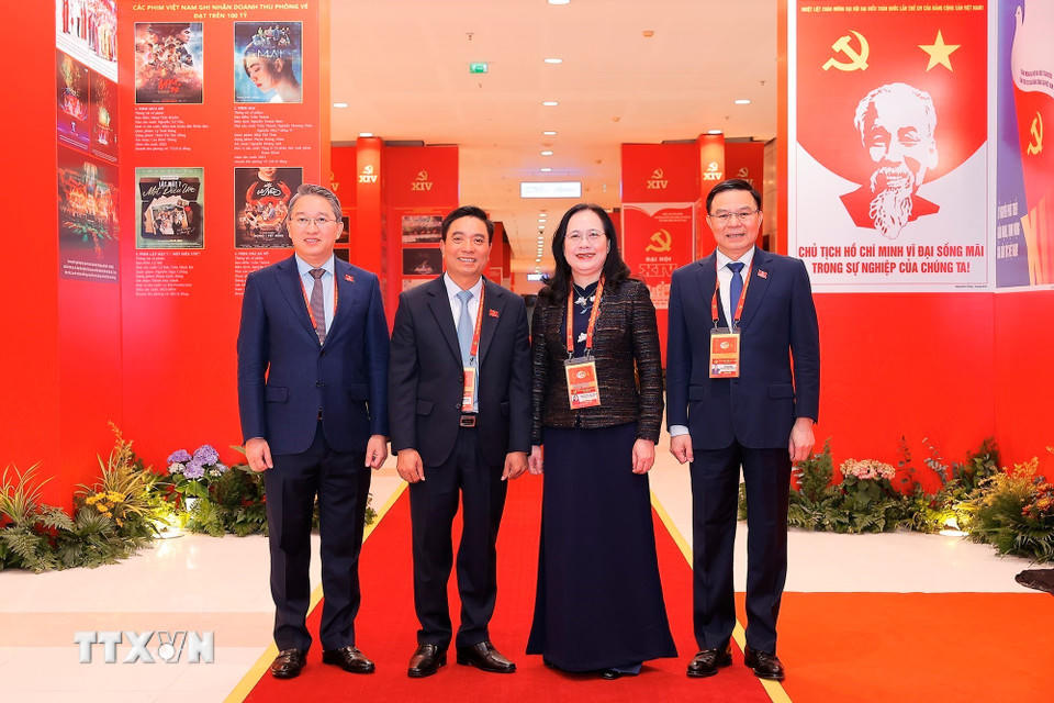 Các đại biểu dự ngày làm việc thứ tư Đại hội XIV của Đảng, sáng 22/1. (Ảnh: TTXVN)