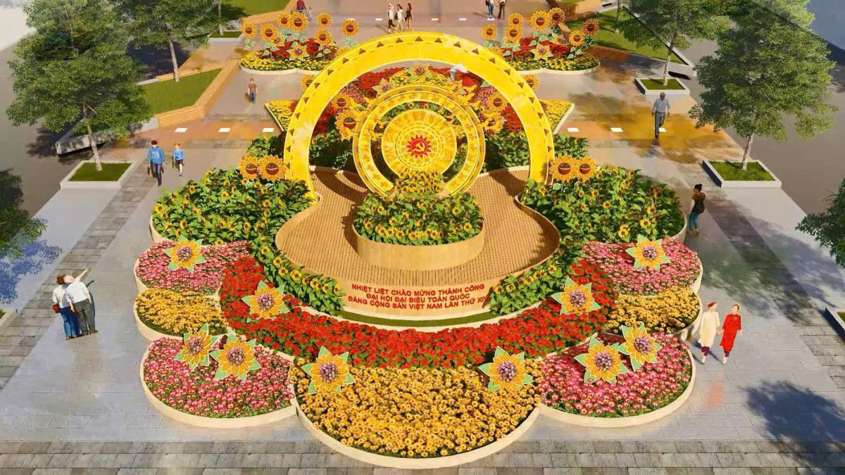 Đường hoa Nguyễn Huệ Tết Nguyên đán 2026 có nhiều điểm mới. Ảnh: T.L