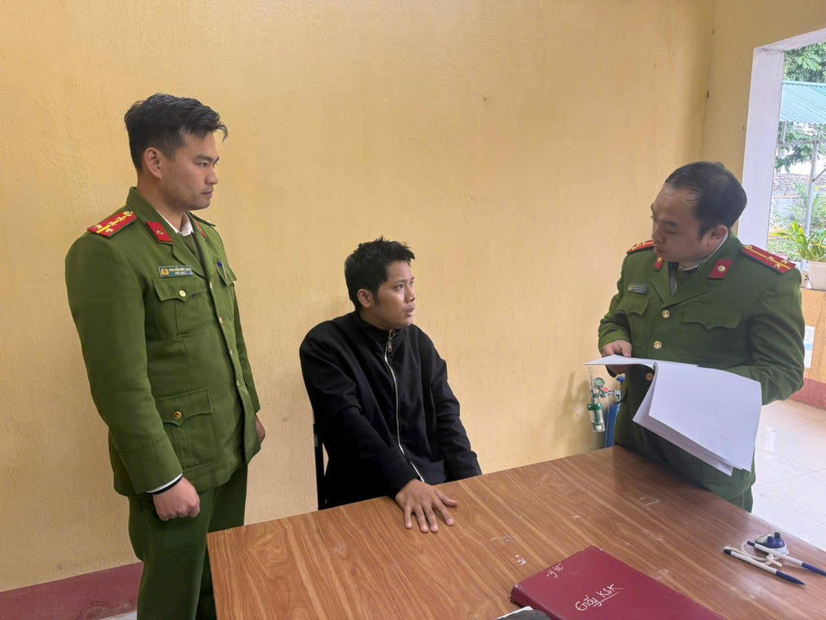 Đối tượng&nbsp;Trần Thanh Đoàn tại Cơ quan điều tra. Ảnh: Công an tỉnh Lào Cai.