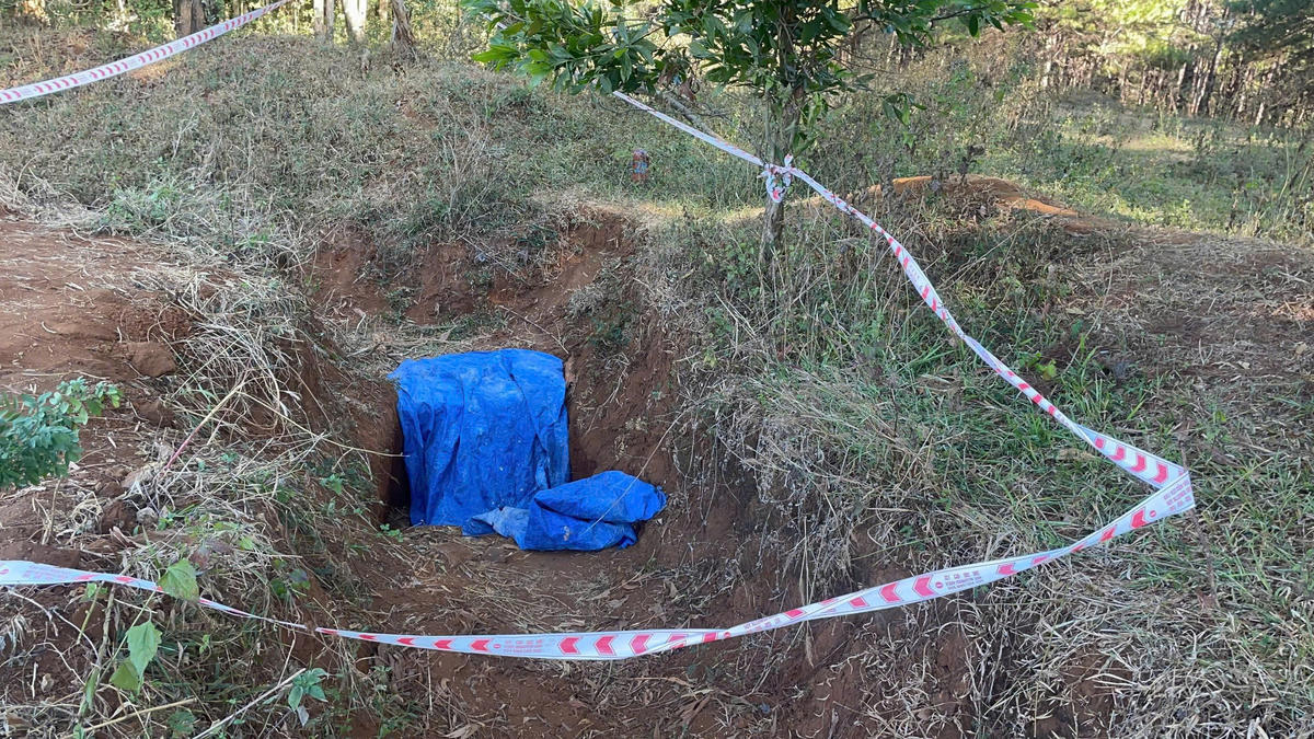 Khu vực nơi phát hiện xe của nghi 2 đối tượng cướp ngân hàng. Ảnh: CV.