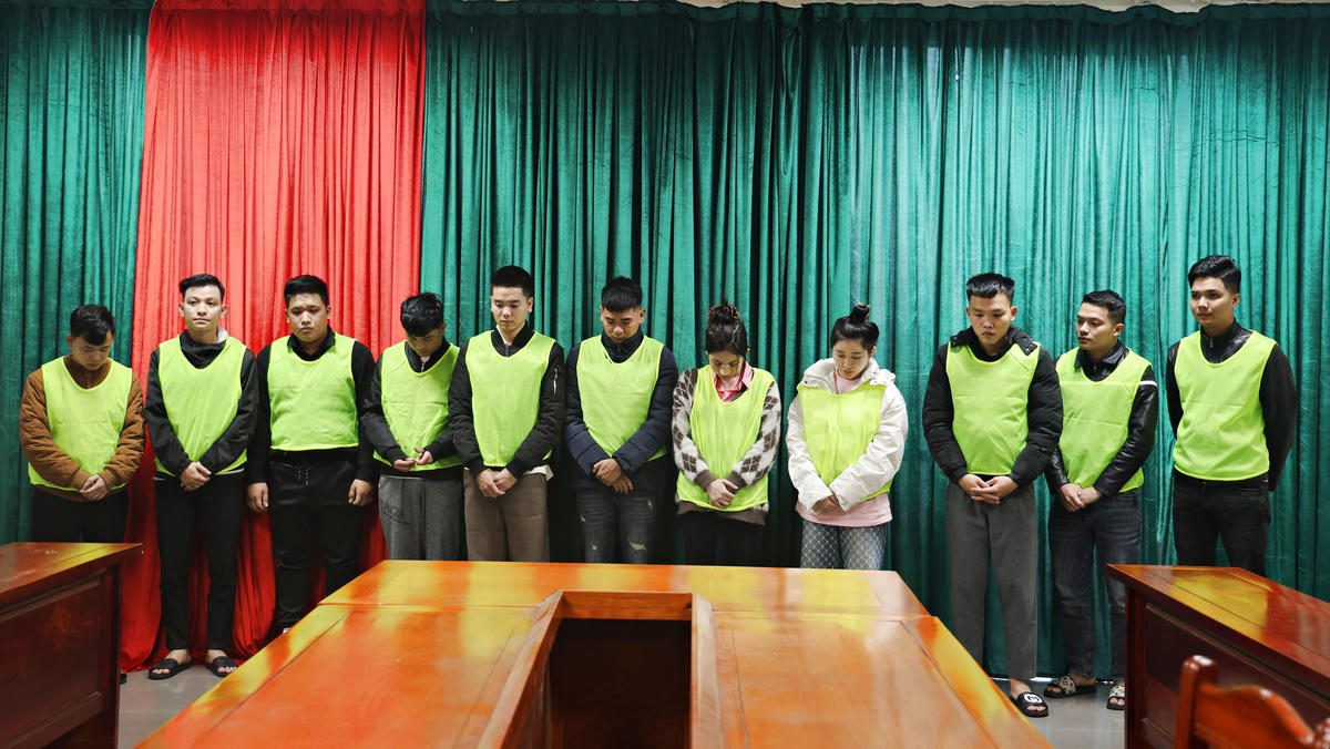 Các đối tượng tại Cơ quan Công an.