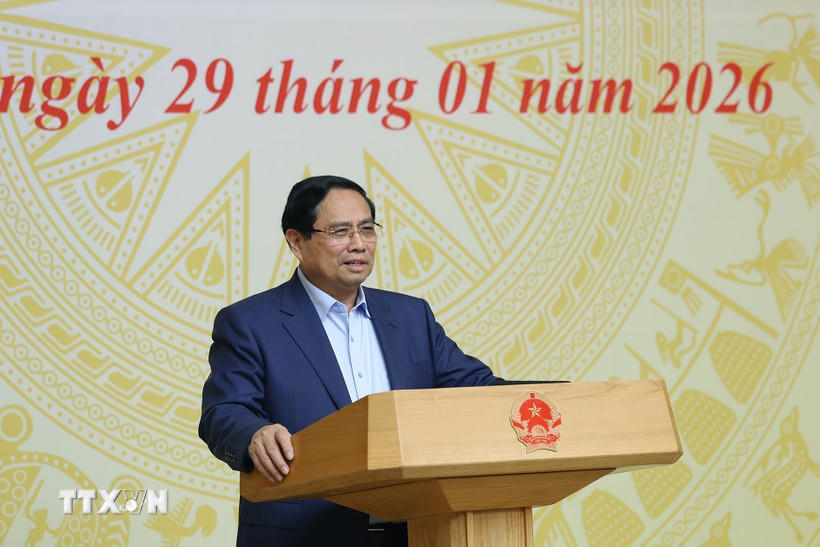 Thủ tướng Phạm Minh Chính chủ trì phiên họp lần thứ 17 của Hội đồng Thi đua-Khen thưởng Trung ương. (Ảnh: Dương Giang/TTXVN).